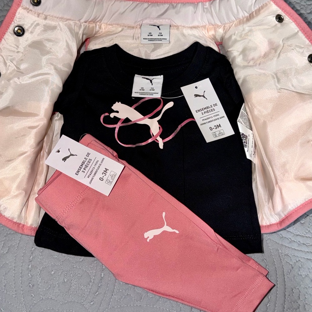 Puma Infant Set with Black and Pink - Picture 2 of 8